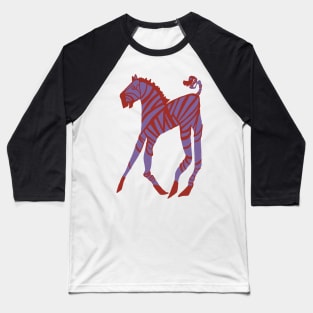 Purple and red zebra Baseball T-Shirt